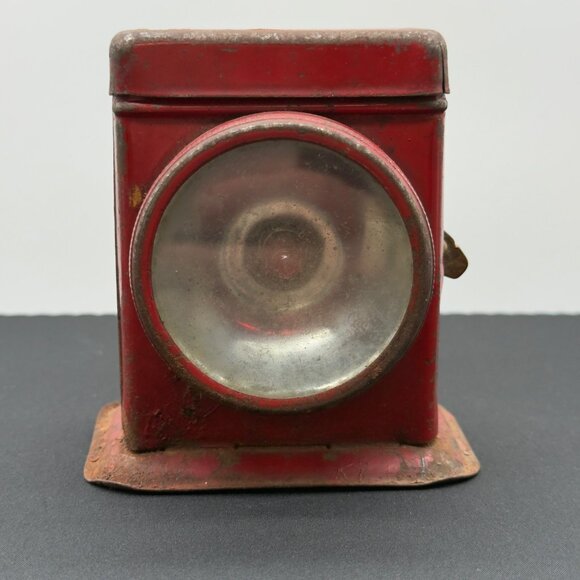 Vintage Red Metal Flashlight Lantern Glass Lens Niagra Junior Guide Light Decor - Picture 1 of 12